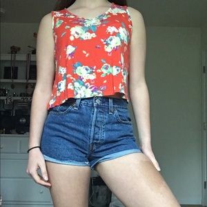 Forever 21 Orange Floral Tank